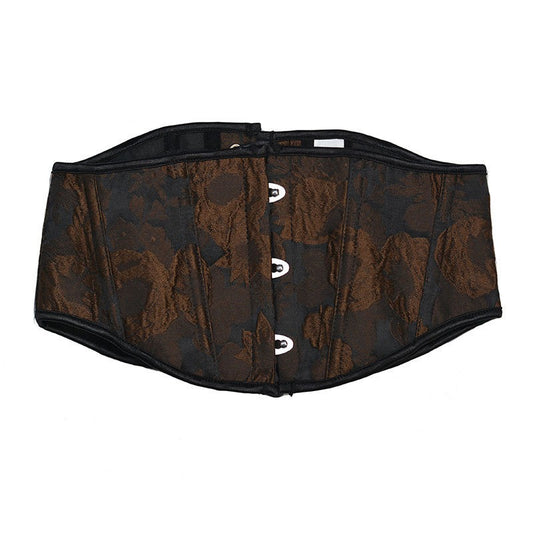 Autumn new oil painting relief sunflower short waistband 16cm3 buckle fishbone support waist seal Lolita waist seal